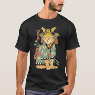 Awesome Japanese Samurai Cat Neko For Men Women Ki T-Shirt