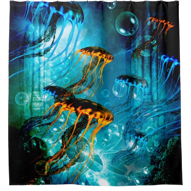 Awesome jellyfish in a fantasy underwater world (Front)