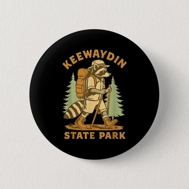 Awesome Keewaydin State Park, Ny Hiking Racoon Hik 2 Inch Round Button (Front)