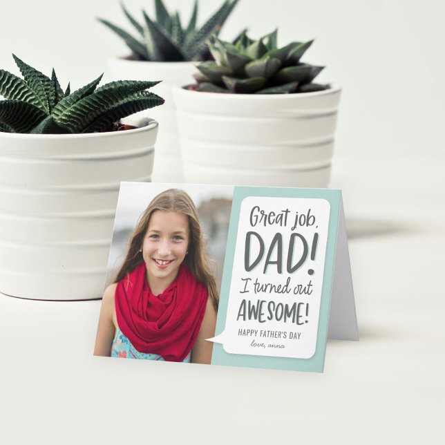Awesome Kid Editable Colour Father's Day Card (Creator Uploaded)