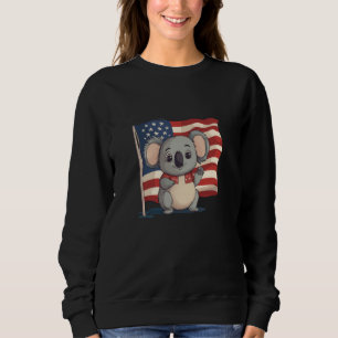 Awesome Koala with America Flag Costume for Boys a Sweatshirt
