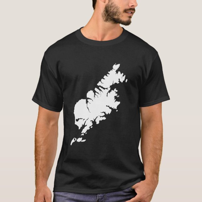Awesome Kodiak Island Map Alaska Home State T-Shirt (Front)