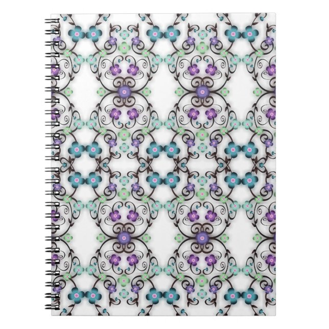 Awesome Lacy Look of Blue Violet Flowers  Notebook (Front)