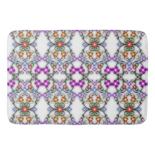 Awesome Lacy Look of Flowers Pink Bath Mat