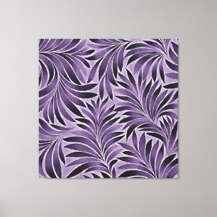 Awesome Leaves Pattern In Lilac and Grey Canvas Print
