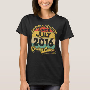 Awesome Legend Since July 2016 6th Birthday 6 Year T-Shirt