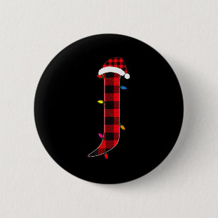 Awesome Letter J Initial Name Buffalo Plaid Christ 2 Inch Round Button