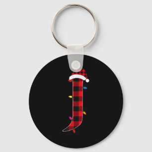 Awesome Letter J Initial Name Buffalo Plaid Christ Keychain