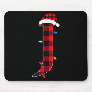 Awesome Letter J Initial Name Buffalo Plaid Christ Mouse Pad