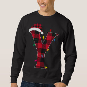 Awesome Letter Y Initial Name Buffalo Plaid Christ Sweatshirt