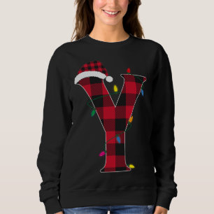 Awesome Letter Y Initial Name Buffalo Plaid Christ Sweatshirt