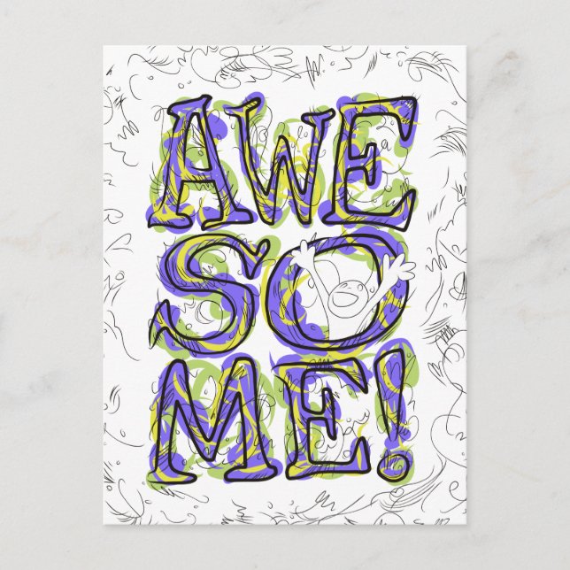 "Awesome!" Lettering Postcard (Front)