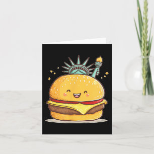 Awesome Liberty Statue Burger Costume For Boys And Card