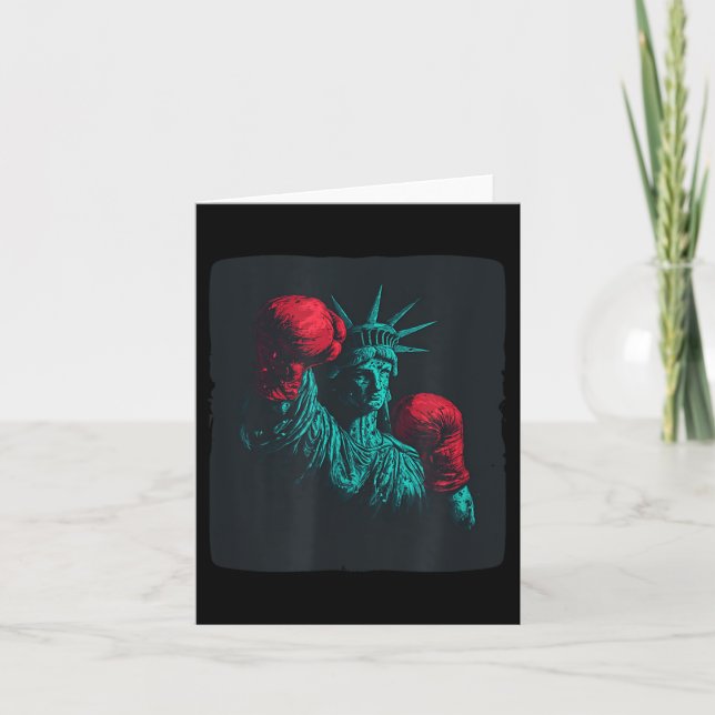 Awesome Liberty With Boxing Gloves Costume  Card (Front)