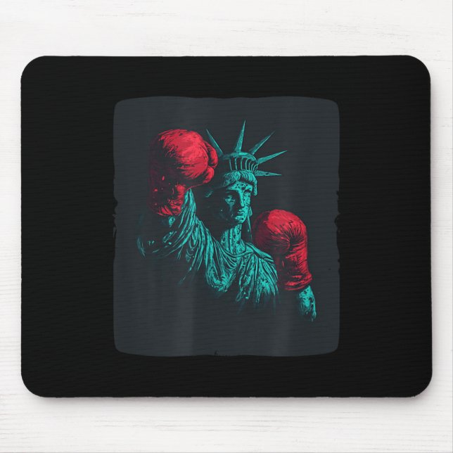 Awesome Liberty With Boxing Gloves Costume  Mouse Pad (Front)