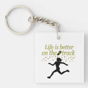 AWESOME LIFE IS BETTER ON THE TRACK DESIGN KEYCHAIN