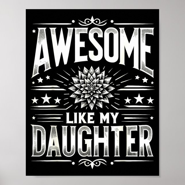 Awesome Like My Daughter For Dad Men Funny Fathers Poster (Front)
