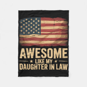 Awesome Like My Daughter In Law Funny Parents Day Fleece Blanket