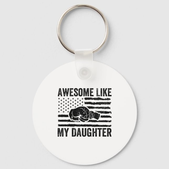 Awesome Like My Daughter Men Funny Fathers Day Dad Keychain (Front)