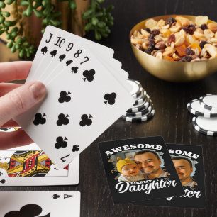 Awesome Like My Daughter Personalized Dad Photo Playing Cards