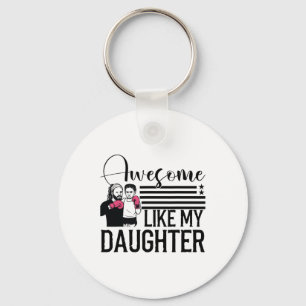 Awesome Like My Daughter Tee Boxing Fathers Day 4t Keychain