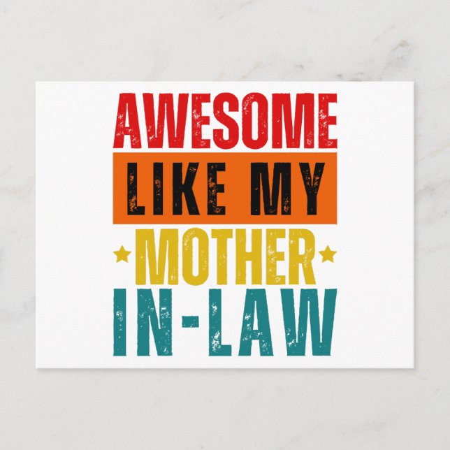 Awesome Like My Mother In-Law  Postcard (Front)
