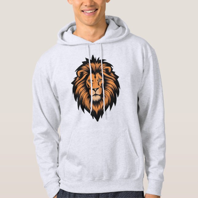 Awesome Lion Head Tattoo Style Hoodie (Front)