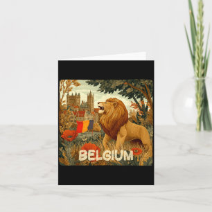 Awesome Lion In Belgium Colors Costume  Card