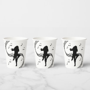 Awesome Lone Flute Player Music Paper Cups