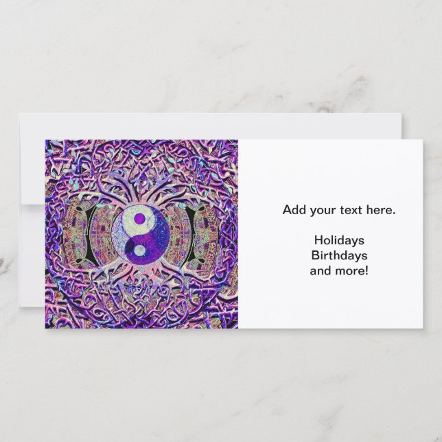 Awesome Looking Yin Yang Tree Holiday Card (Front)