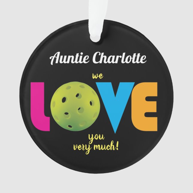 Awesome Love pickleball, texte personnalisé, rond (devant)