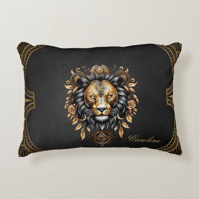 Awesome majestic lion accent pillow (Front)