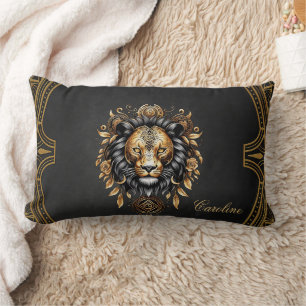 Awesome majestic lion lumbar pillow