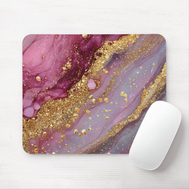 Awesome marble trendy modern mouse pad (With Mouse)
