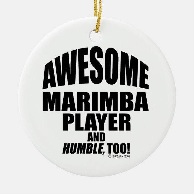 Awesome Marimba Player Ceramic Ornament (Front)