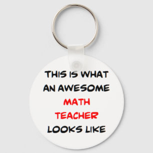 awesome math teacher keychain