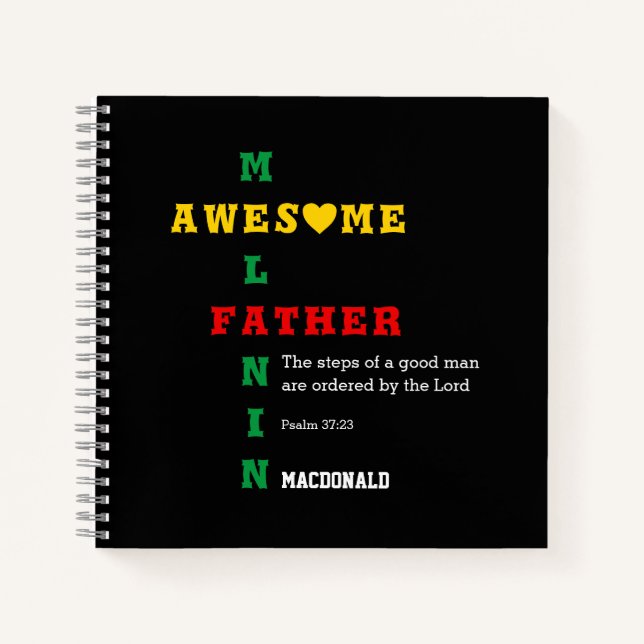 AWESOME MELANIN FATHER  NOTEBOOK (Front)