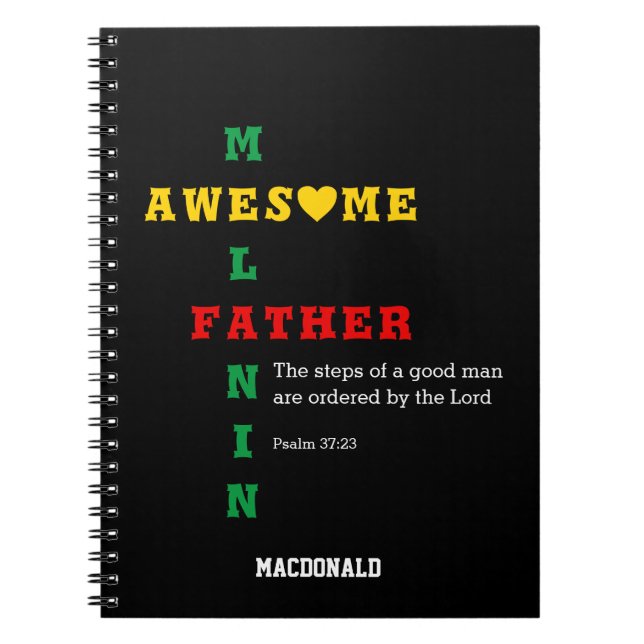 Awesome Melanin FATHER Notebook (Front)