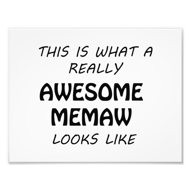 Awesome Memaw Photo Print (Front)