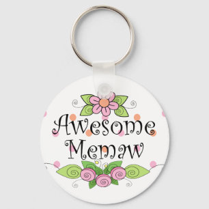 Awesome Memaw T-Shirt Keychain