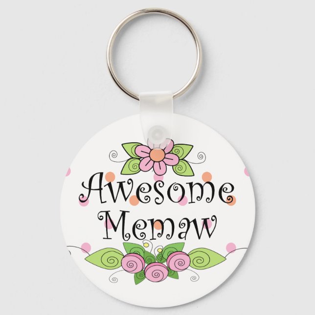 Awesome Memaw T-Shirt Keychain (Front)
