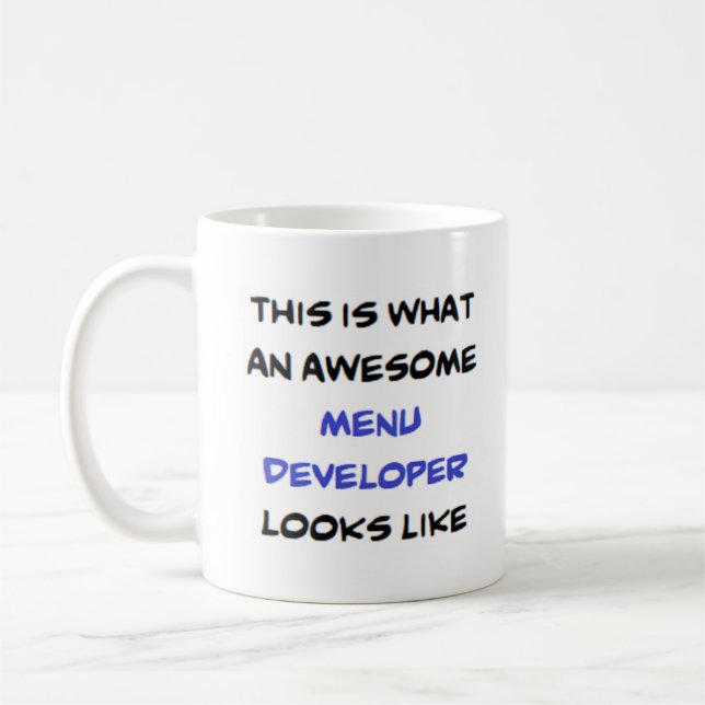 awesome menu developer coffee mug (Left)