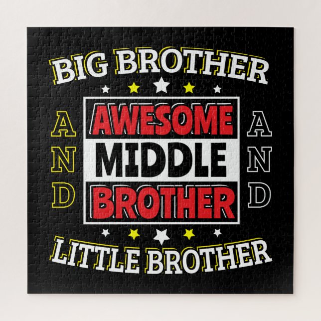 Awesome Middle Brother - is Big and Little  Jigsaw Puzzle (Vertical)