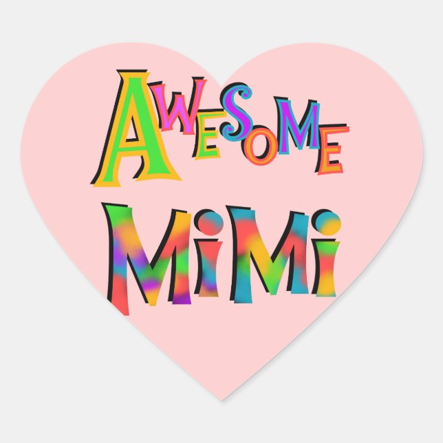 Awesome Mimi T-shirts and Gifts Heart Sticker (Front)