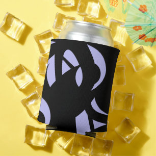 Awesome Modern Art Black and Lavender Can Cooler