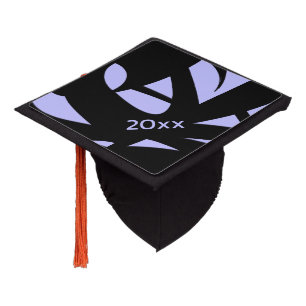 Awesome Modern Art Black and Lavender Graduation Cap Topper