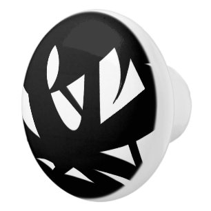 Awesome Modern Art Black and White Ceramic Knob