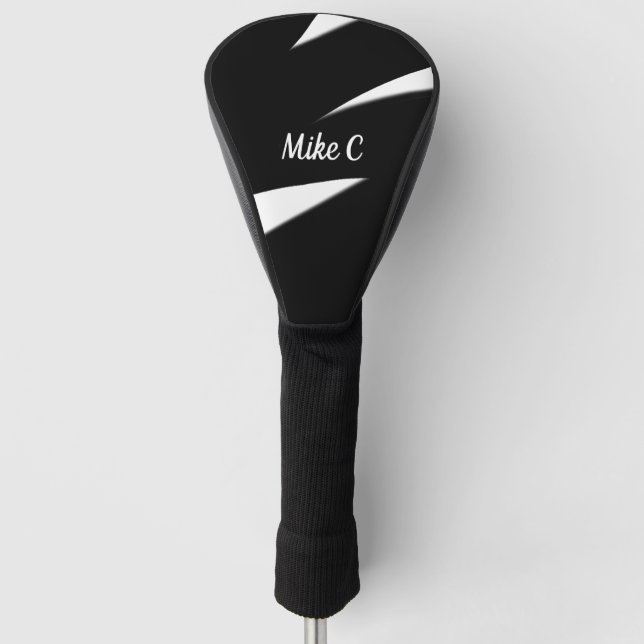 Awesome Modern Art  Black and White Golf Head Cover (Front)