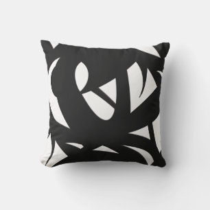 Awesome Modern Art Black and White Outdoor Pillow