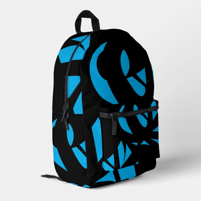 Awesome Modern Art Blue / Black Printed Backpack (Back Corner Left)